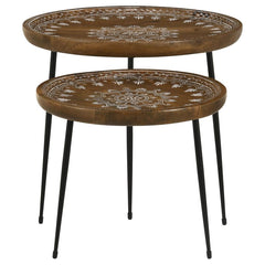Nuala Brown 2 Pc Nesting Table - MyWaynesHome #