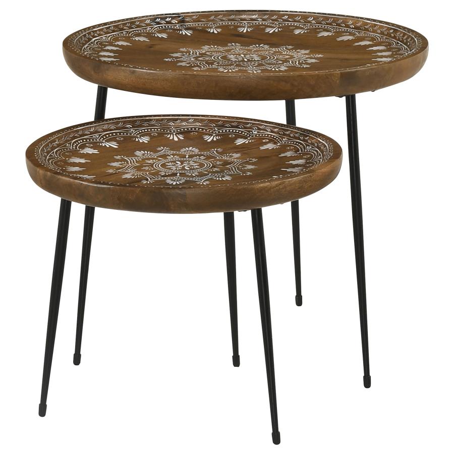 Nuala Brown 2 Pc Nesting Table - MyWaynesHome #