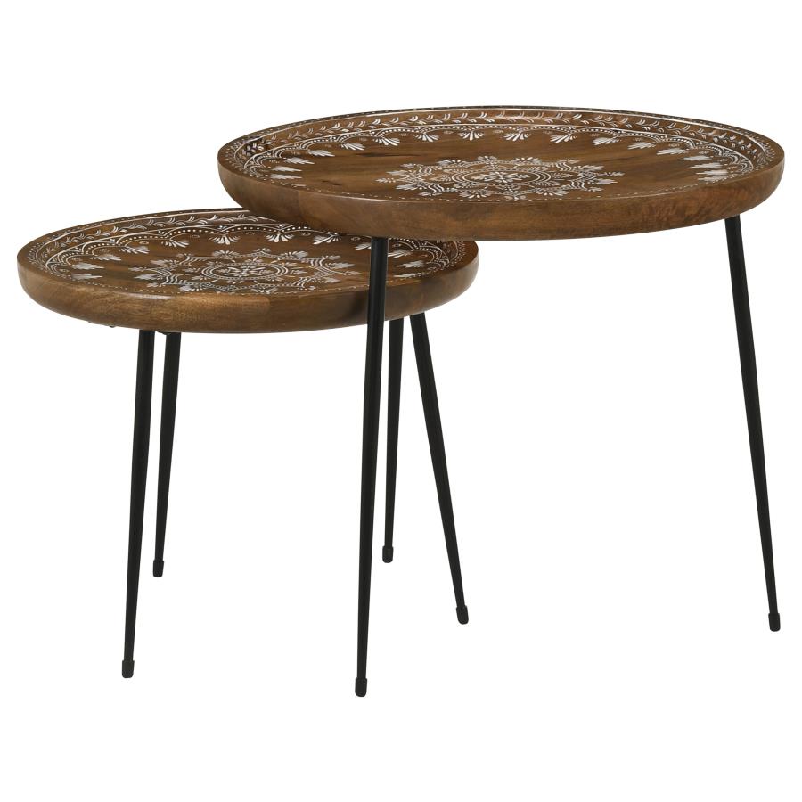 Nuala Brown 2 Pc Nesting Table - MyWaynesHome #