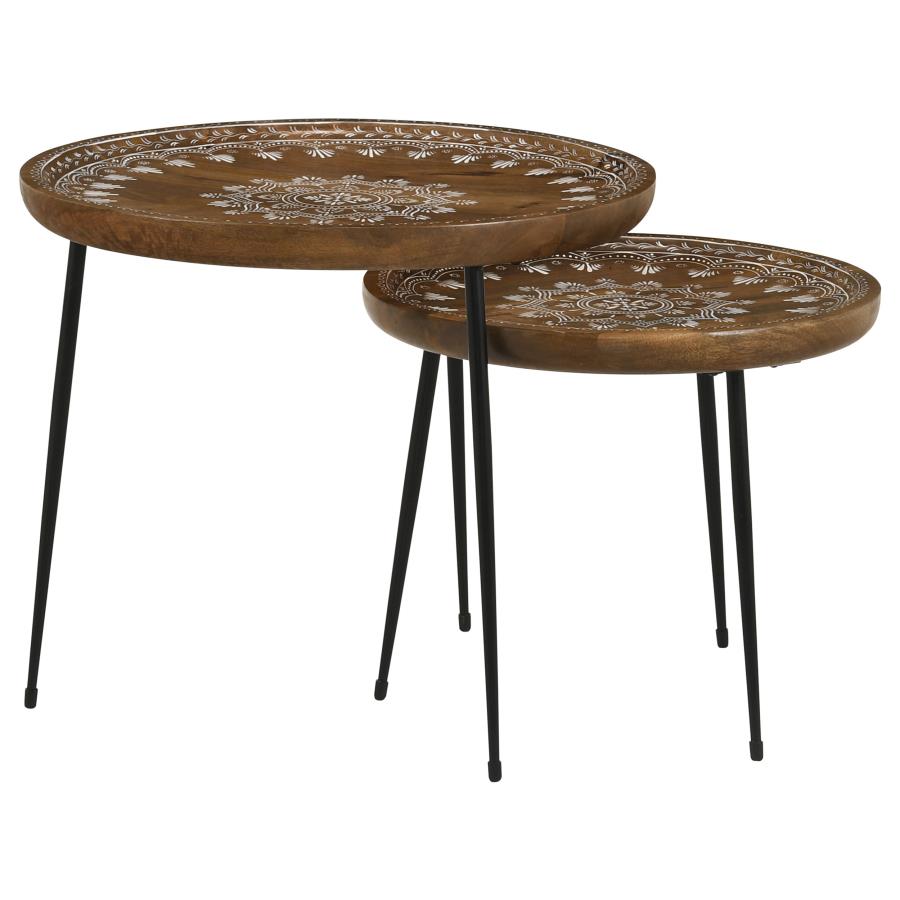 Nuala Brown 2 Pc Nesting Table - MyWaynesHome #