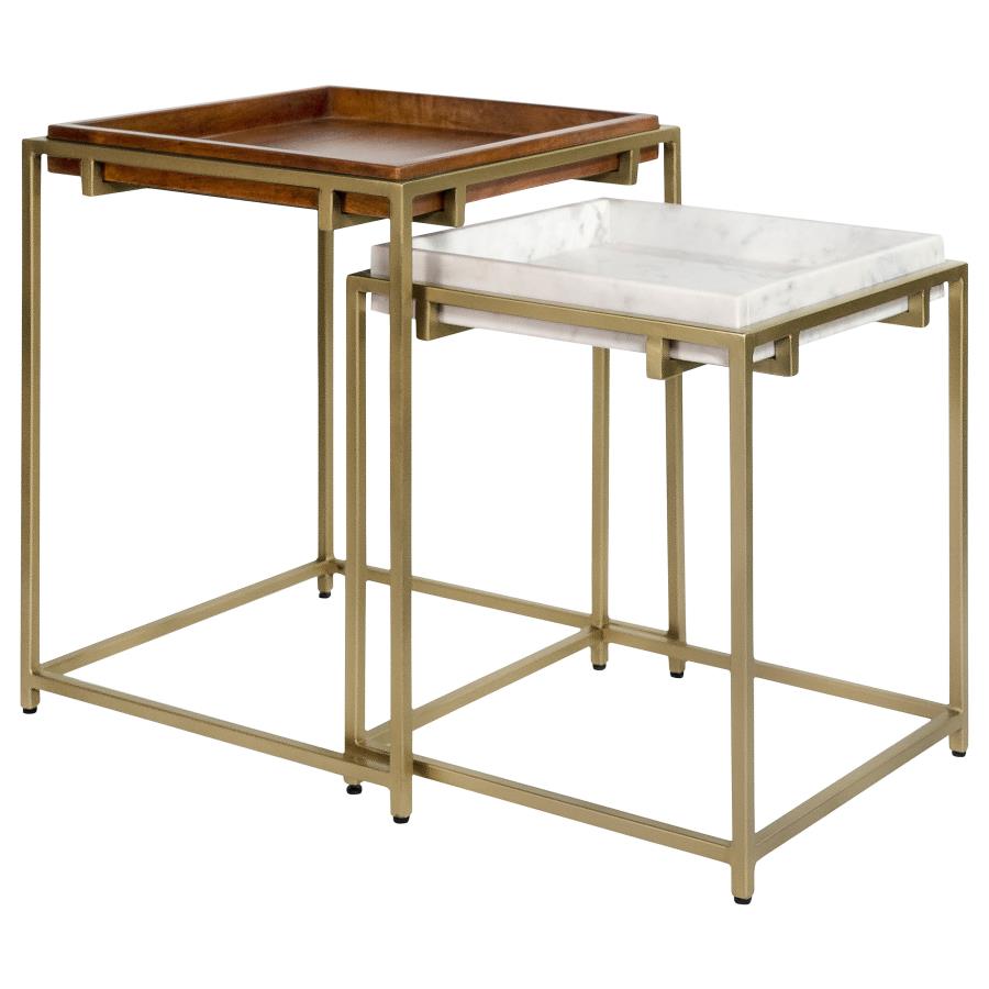 Bolden Gold 2 Pc Nesting Table - MyWaynesHome #