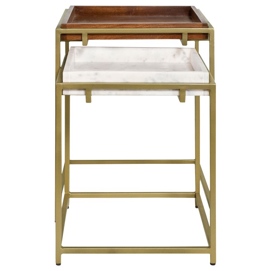 Bolden Gold 2 Pc Nesting Table - MyWaynesHome #