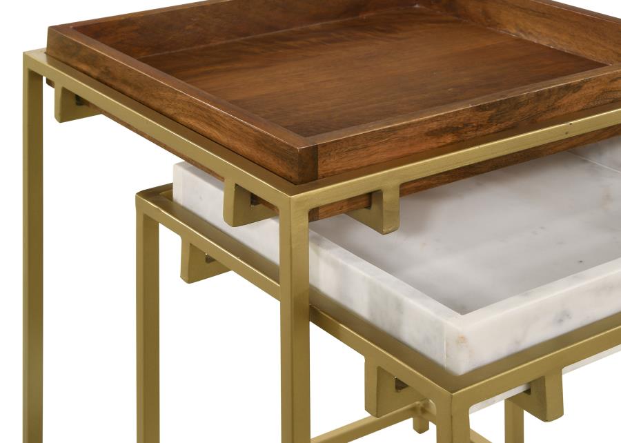 Bolden Gold 2 Pc Nesting Table - MyWaynesHome #