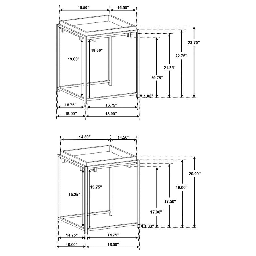 Bolden Gold 2 Pc Nesting Table - MyWaynesHome #