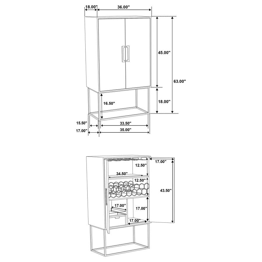 Borman Brown Bar Cabinet - MyWaynesHome #