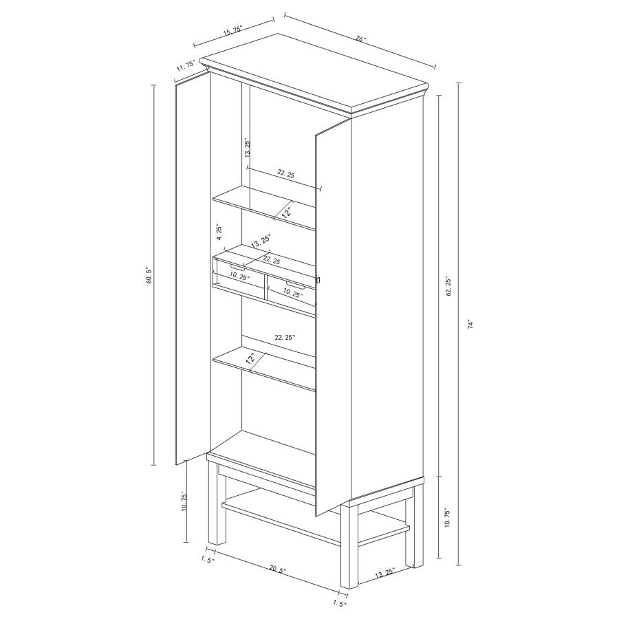 Lovegood Brown Tall Accent Cabinet - MyWaynesHome #