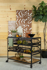 Evander Black Kitchen Cart - MyWaynesHome #