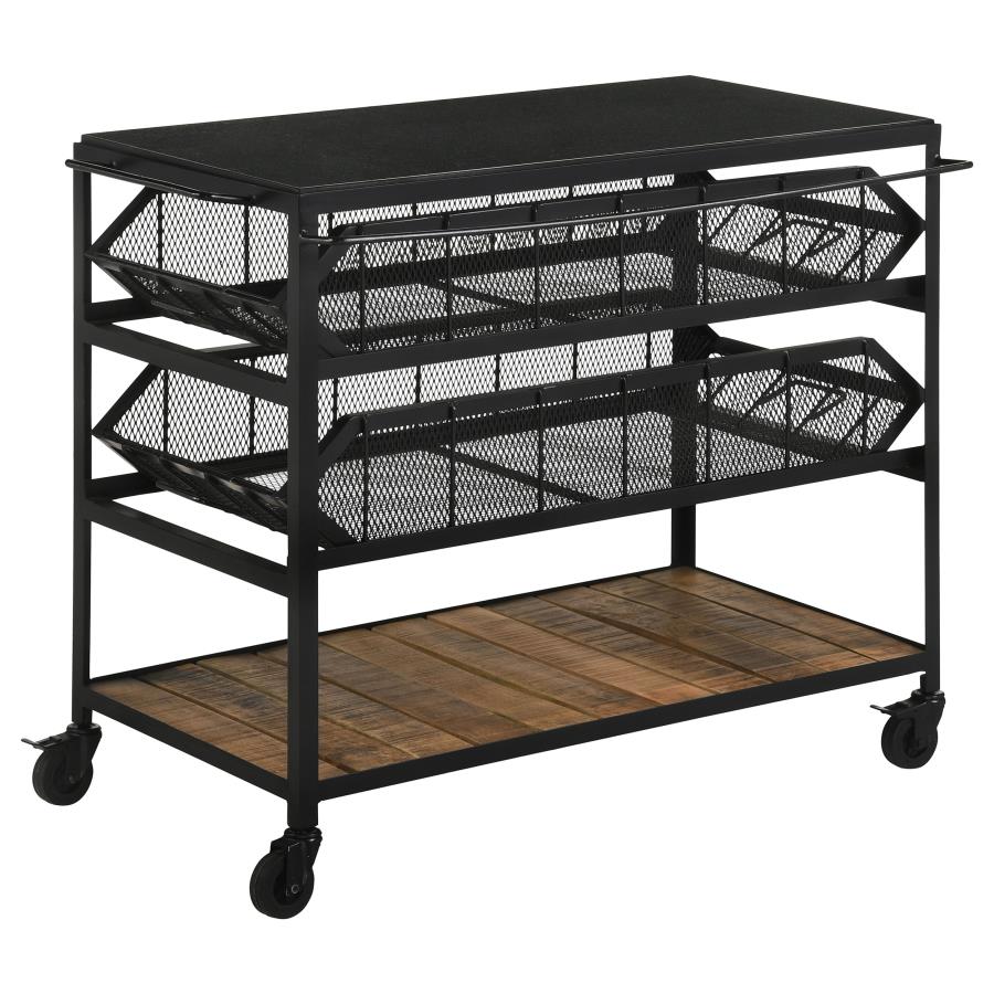 Evander Black Kitchen Cart - MyWaynesHome #