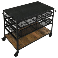 Evander Black Kitchen Cart - MyWaynesHome #