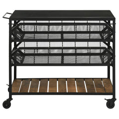 Evander Black Kitchen Cart - MyWaynesHome #