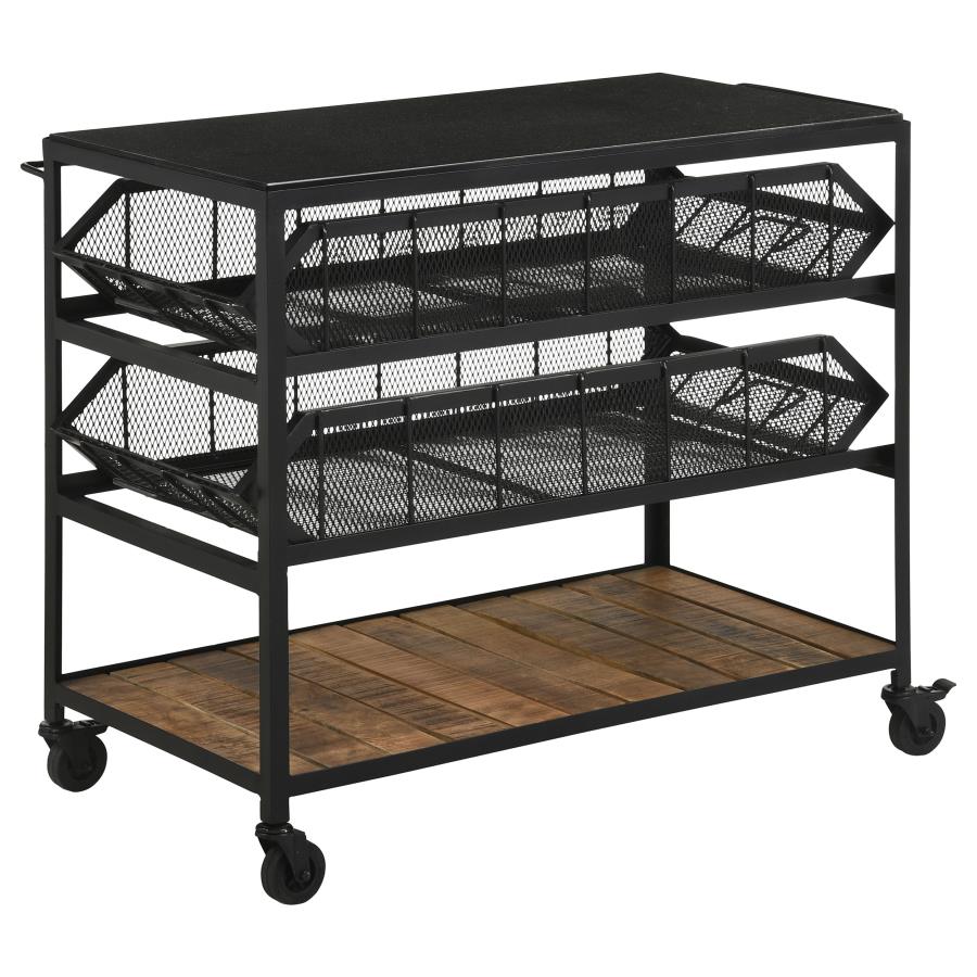 Evander Black Kitchen Cart - MyWaynesHome #