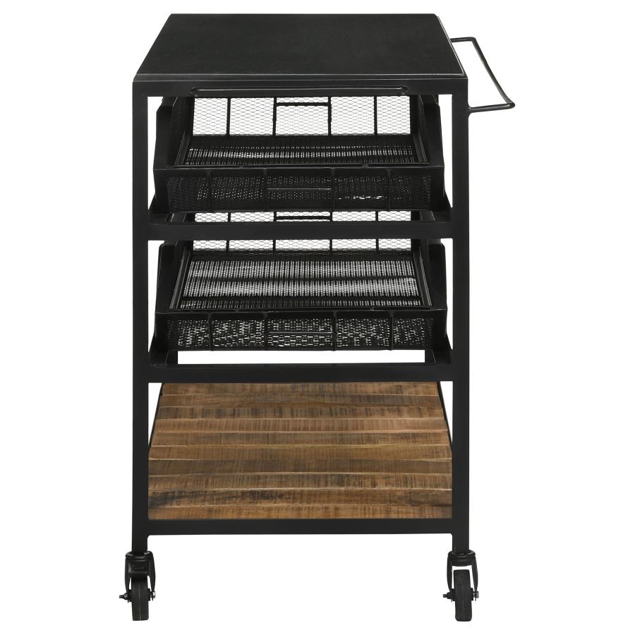 Evander Black Kitchen Cart - MyWaynesHome #