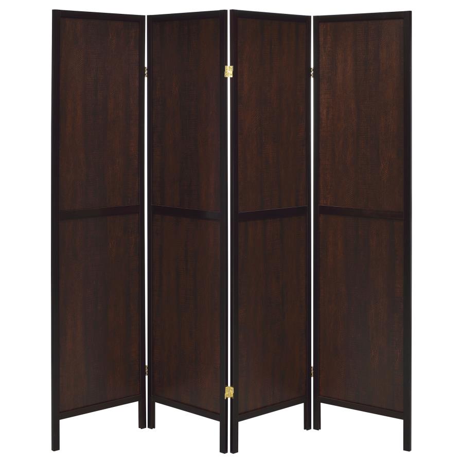 Deepika Brown 4 Panel Room Divider - MyWaynesHome #
