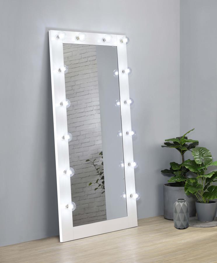 Zayan White Floor Mirror - MyWaynesHome #