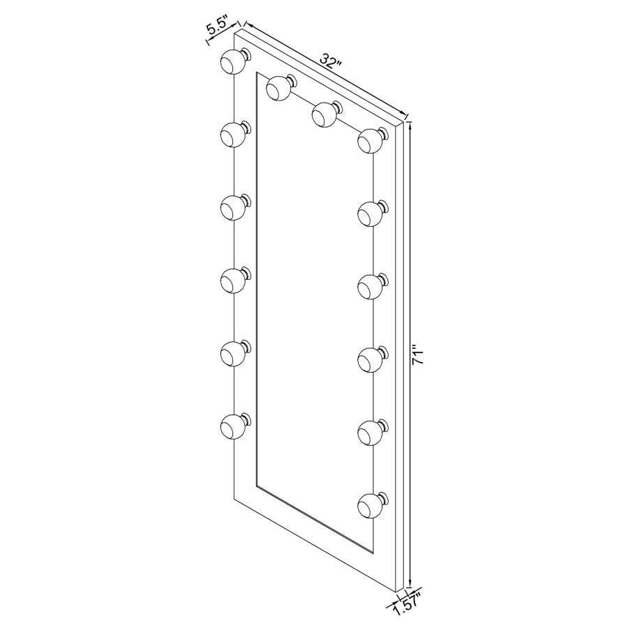 Zayan White Floor Mirror - MyWaynesHome #