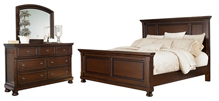 Porter Queen Panel Bed with Mirrored Dresser - MyWaynesHome #