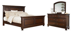 Porter Queen Panel Bed with Mirrored Dresser - MyWaynesHome #