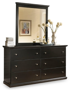 Maribel Queen/Full Panel Headboard Bed with Mirrored Dresser, Chest and 2 Nightstands - MyWaynesHome #