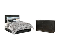 Maribel Queen/Full Panel Headboard Bed with Dresser - MyWaynesHome #