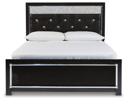 Kaydell Queen Upholstered Panel Bed with Mirrored Dresser, Chest and Nightstand - MyWaynesHome #