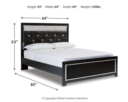 Kaydell Queen Upholstered Panel Bed with Mirrored Dresser, Chest and Nightstand - MyWaynesHome #