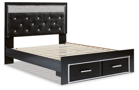 Kaydell Queen Upholstered Panel Storage Platform Bed with Mirrored Dresser and Chest - MyWaynesHome #