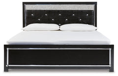 Kaydell King Upholstered Panel Platform Bed with Mirrored Dresser and Chest - MyWaynesHome #