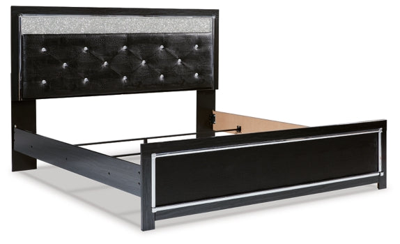 Kaydell King Upholstered Panel Platform Bed with Mirrored Dresser, Chest and 2 Nightstands - MyWaynesHome #