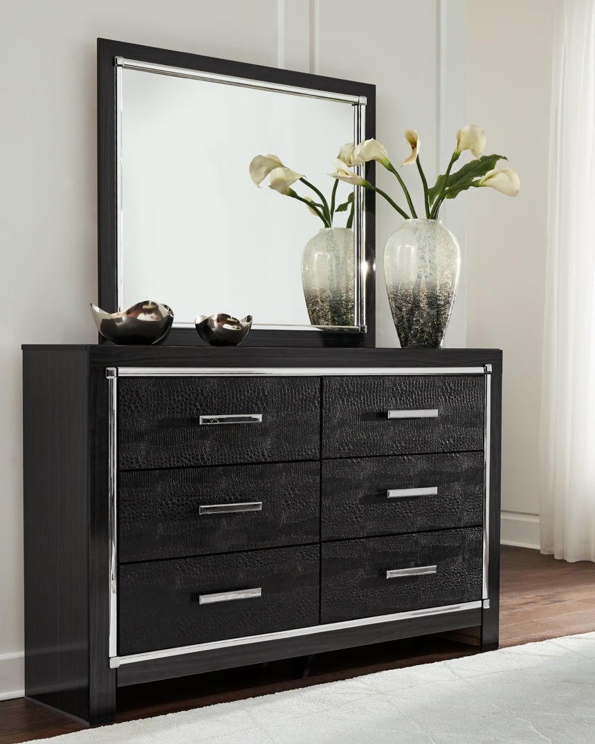 Kaydell Queen Upholstered Panel Bed with Mirrored Dresser, Chest and Nightstand - MyWaynesHome #