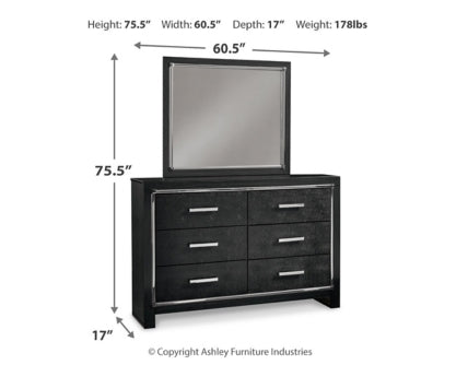 Kaydell King Upholstered Panel Storage Platform Bed with Mirrored Dresser and Chest - MyWaynesHome #