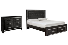 Kaydell Queen Panel Bed with Storage with Dresser - MyWaynesHome #