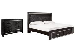 Kaydell King Panel Bed with Storage with Dresser - MyWaynesHome #