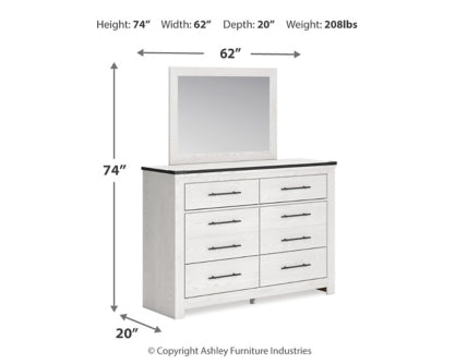 Schoenberg Queen Panel Bed with Mirrored Dresser - MyWaynesHome #