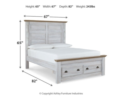 Haven Bay Queen Panel Storage Bed with Mirrored Dresser, Chest and 2 Nightstands - MyWaynesHome #