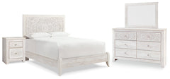 Paxberry Queen Panel Bed with Mirrored Dresser and Nightstand - MyWaynesHome #