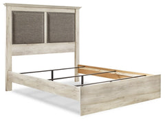 Cambeck King Upholstered Panel Bed with Mirrored Dresser - MyWaynesHome #