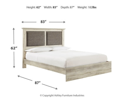 Cambeck King Upholstered Panel Bed with Mirrored Dresser and 2 Nightstands - MyWaynesHome #