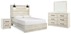 Cambeck Queen Panel Bed with Mirrored Dresser and Nightstand - MyWaynesHome #