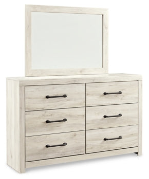 Cambeck King Upholstered Panel Bed with Mirrored Dresser - MyWaynesHome #