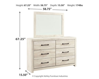 Cambeck King Upholstered Panel Bed with Mirrored Dresser - MyWaynesHome #