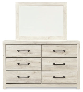 Cambeck King Upholstered Panel Bed with Mirrored Dresser - MyWaynesHome #