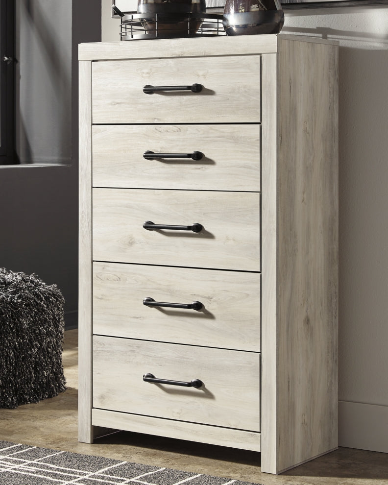 Cambeck King Upholstered Panel Bed with Mirrored Dresser, Chest and 2 Nightstands - MyWaynesHome #