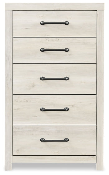 Cambeck Twin Panel Bed with 4 Storage Drawers with Mirrored Dresser and Chest - MyWaynesHome #