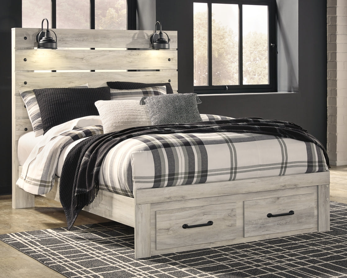 Cambeck King Panel Bed with 2 Storage Drawers with Dresser - MyWaynesHome #