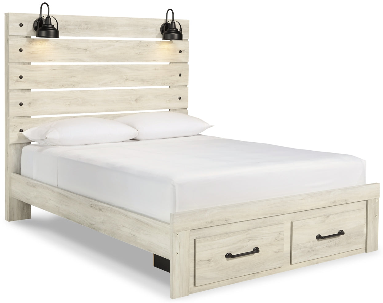 Cambeck King Panel Bed with 2 Storage Drawers with Dresser - MyWaynesHome #