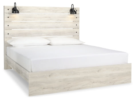 Cambeck King Panel Bed with Mirrored Dresser and Chest - MyWaynesHome #