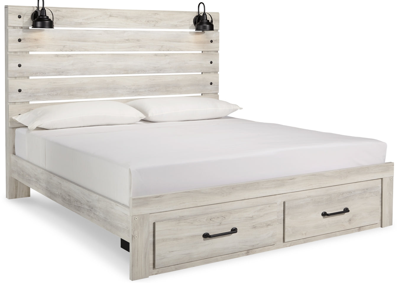 Cambeck King Panel Bed with 2 Storage Drawers with Dresser - MyWaynesHome #