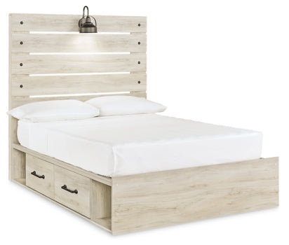 Cambeck Twin Panel Bed with 2 Storage Drawers with Mirrored Dresser, Chest and Nightstand - MyWaynesHome #