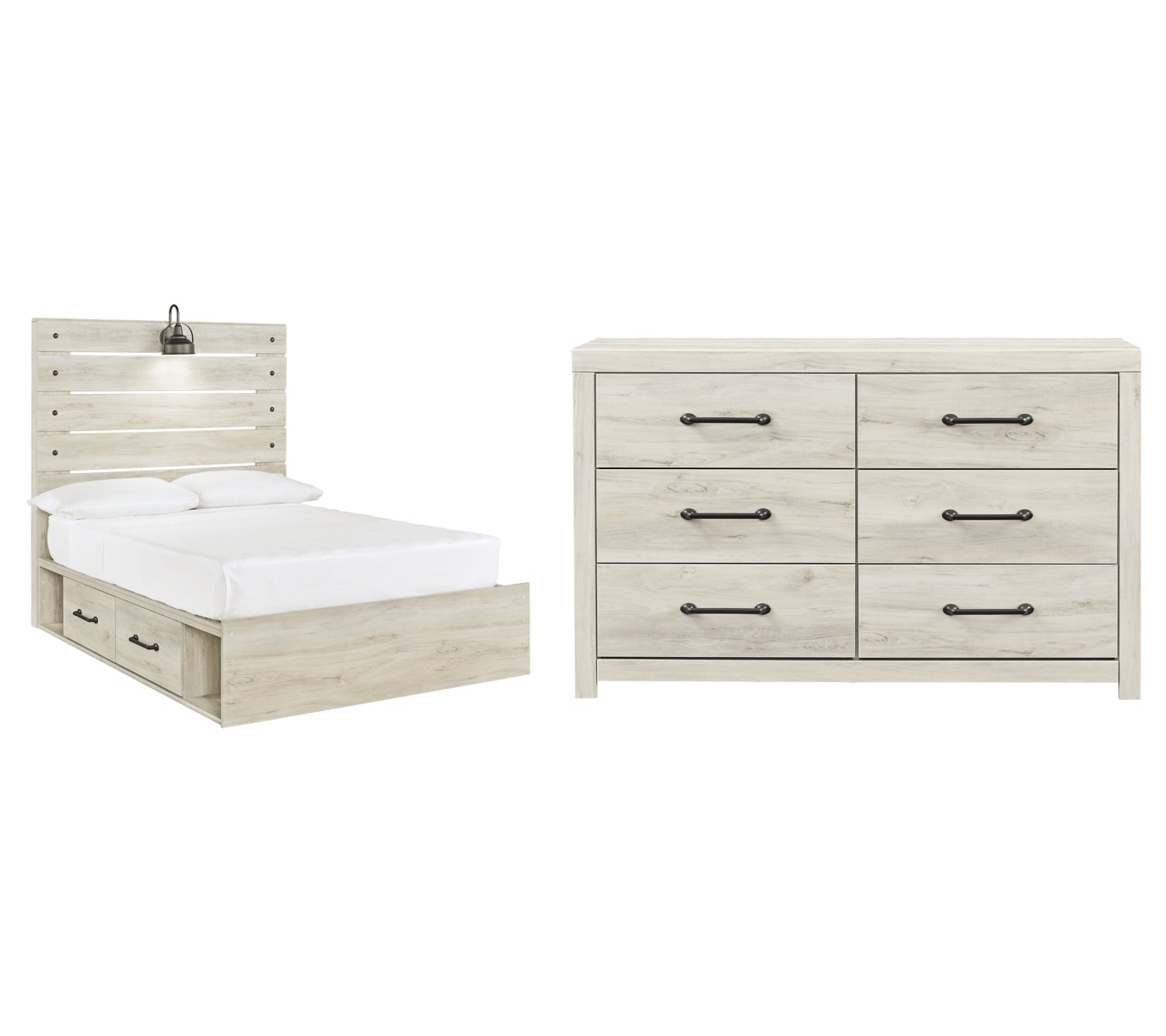 Cambeck Twin Panel Bed with 2 Storage Drawers with Dresser - MyWaynesHome #