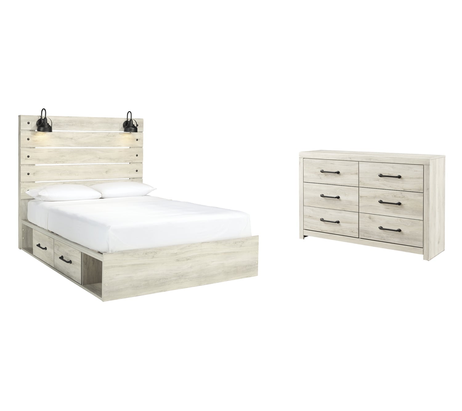 Cambeck Twin Panel Bed with 4 Storage Drawers with Dresser - MyWaynesHome #